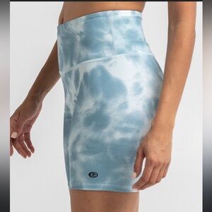 Rip Curl Vapercool Bike Shorts Women's Small Tie-Dye High Rise Key Pocket